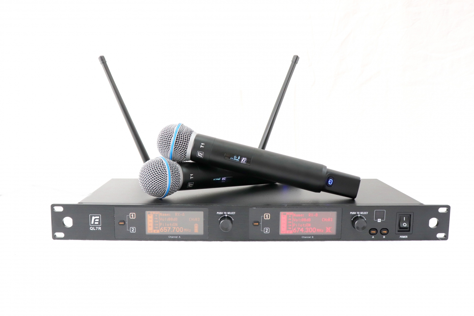 RFIntell QL7R/T1-A 651,800-683,400 МГц 2-канальная радиосистема с 2-мя ручными микрофонами в Октябрьске